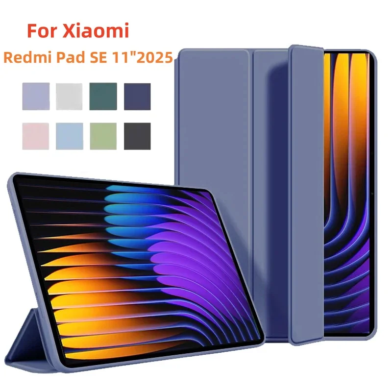

Для Xiaomi Redmi Pad SE 11 "2025 Магнитная тройная складная подставка Мягкая силиконовая задняя крышка для планшета Funda Для Redmi Pad SE 11" 2025 Чехол