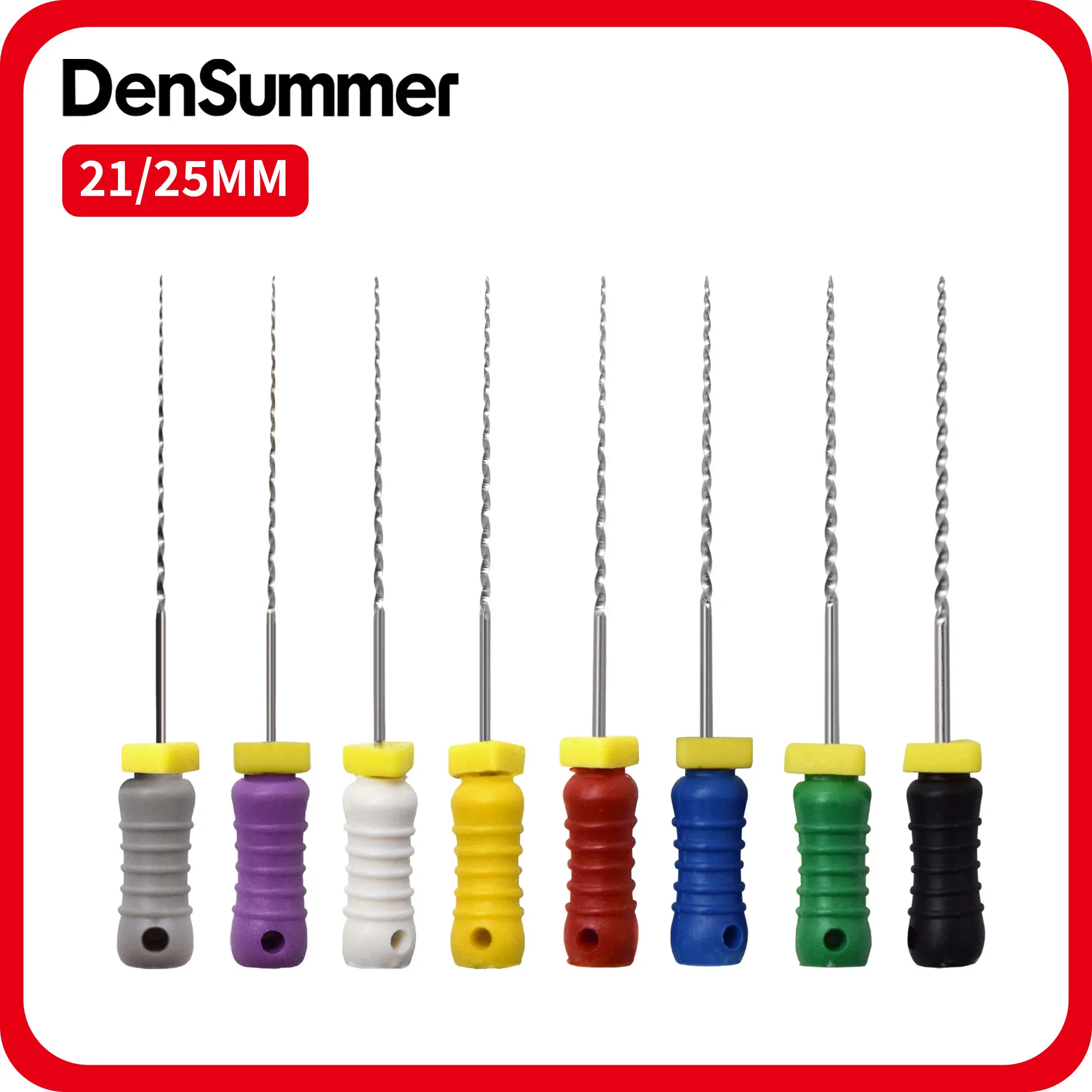 DenSummer Dental Nickel-titanium REAMER Files Hand Use Root Canal File 1Box High-density Thread Structure Endodontic Instrument