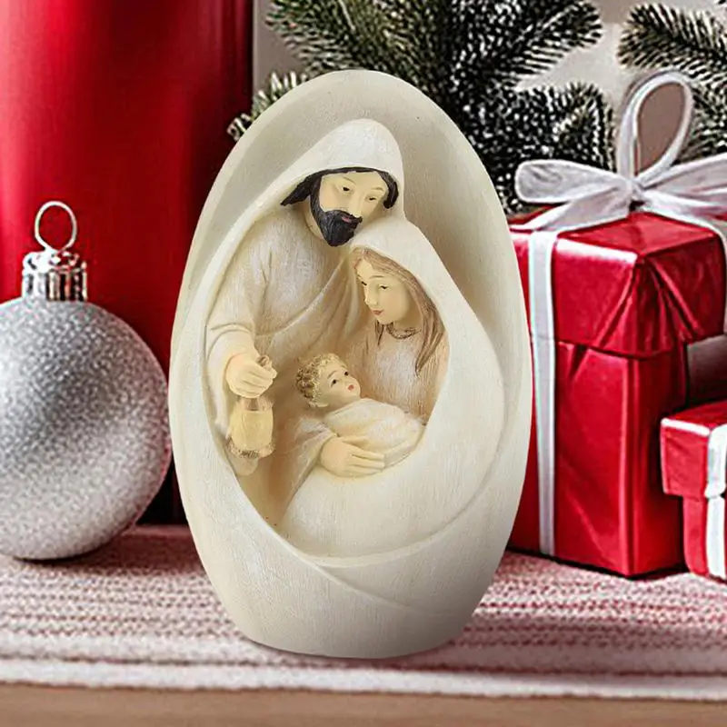 Exquisite Nativity Scene Figurine Holy Family Resin Crafts Statue Christian Sculpted Ornament Christmas Decor Gift Navidad 2025