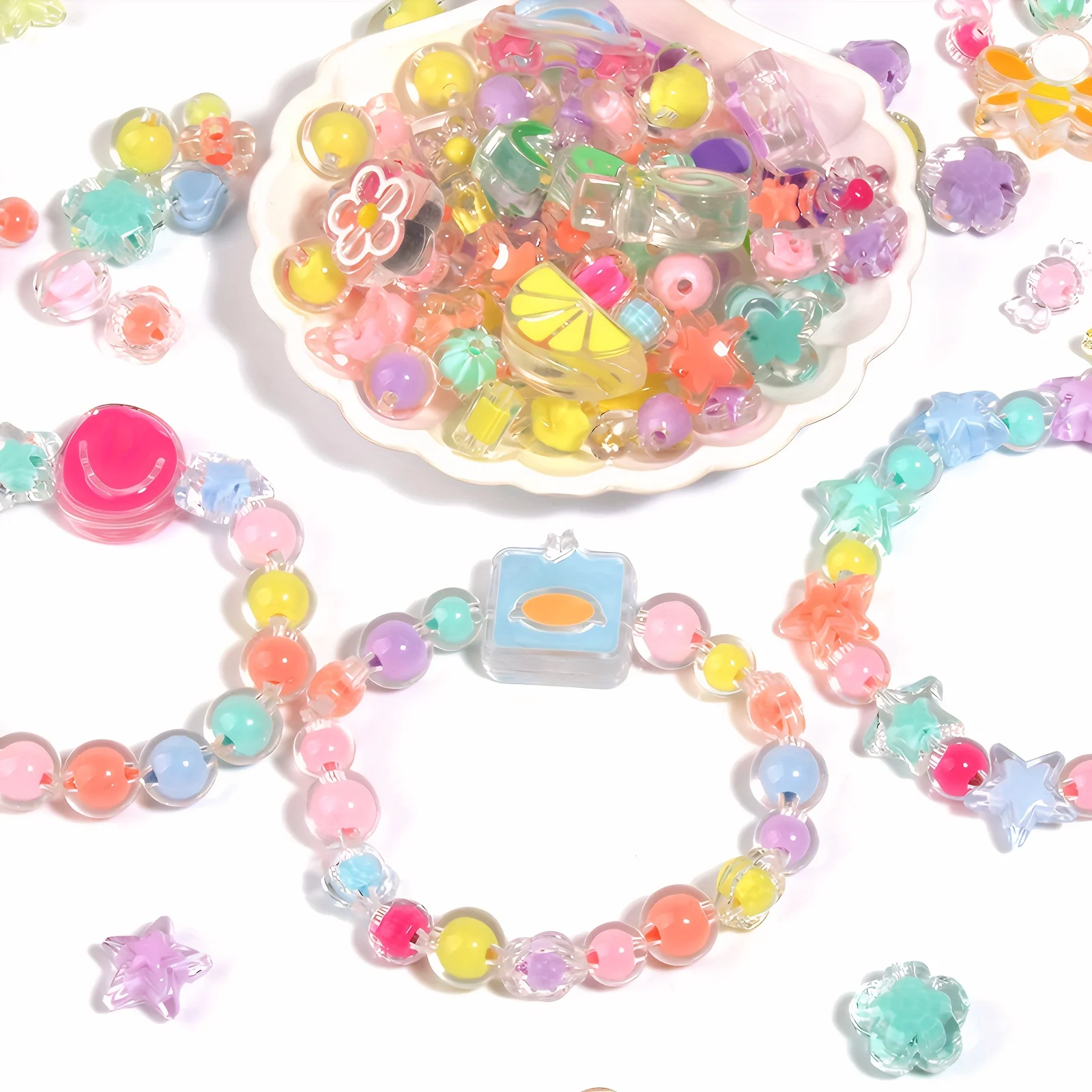 100pcs 8-20mm Vibrant Mixed Color Transparent Acrylic Beads - Ideal for Jewelry Making, DIY Versatile Accessories for Crafting image 5