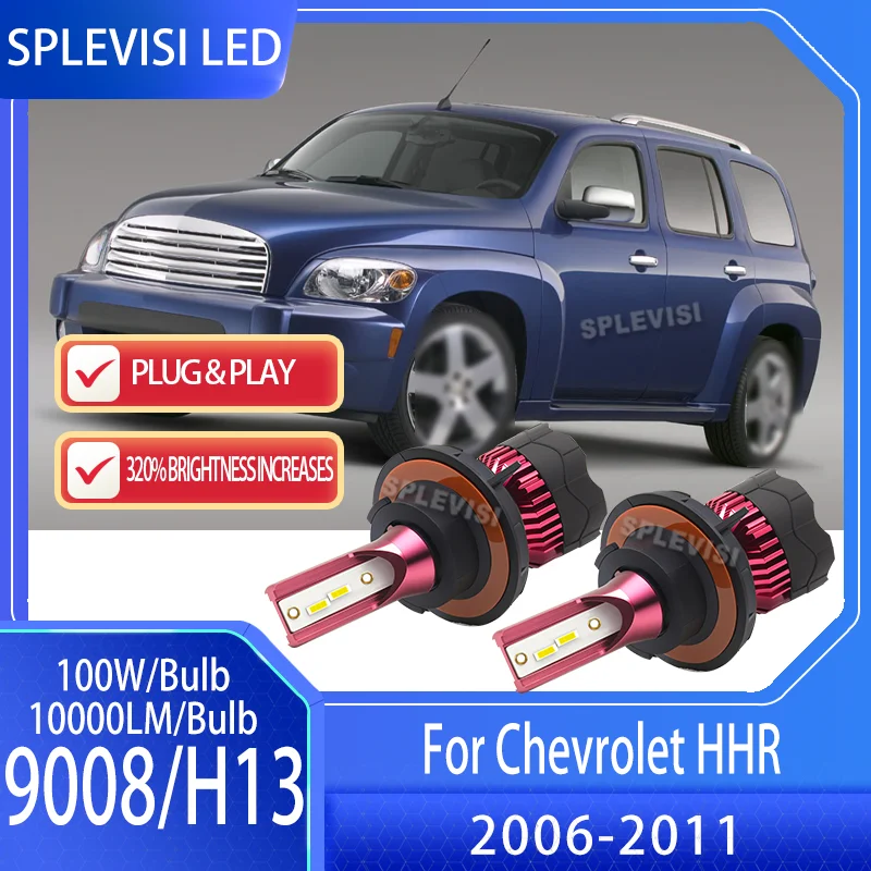 320% más luz que halógena LED Auto faro incorporado ventilador de refrigeración impermeable para Chevrolet HHR 2006 2007 2008 2009 2010 2011