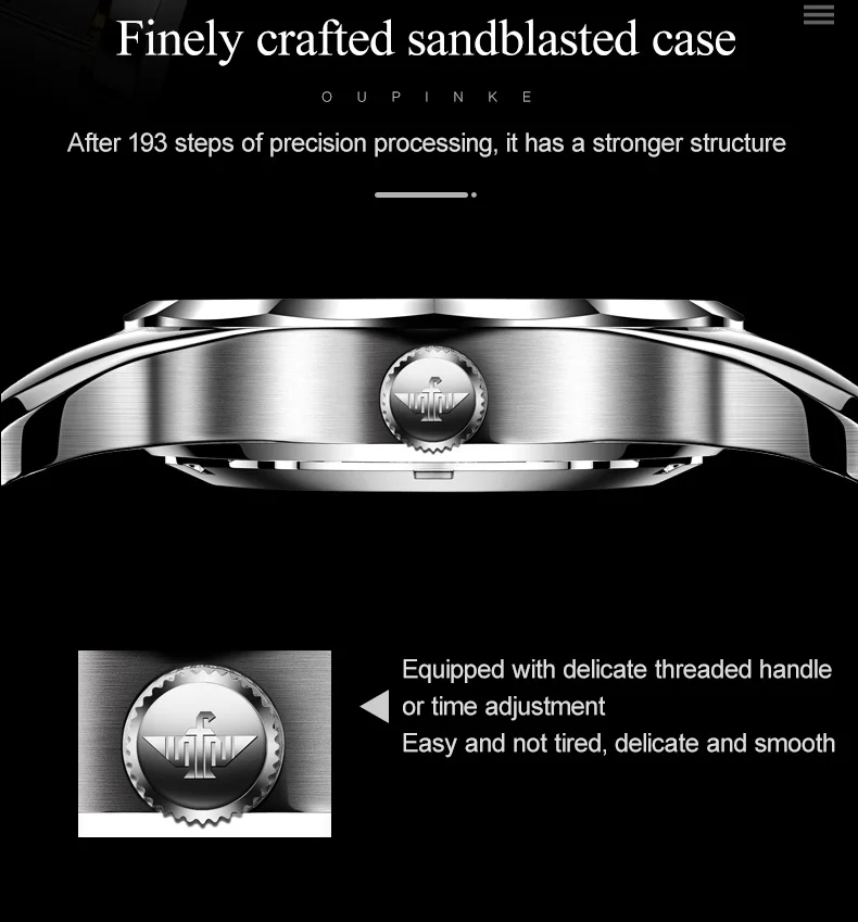 OUPINKE Original Tungsten Steel Automatic Mechanical Watches For Men Swiss Skeleton Luxury Top Brand  50M Waterproof Wristwatch