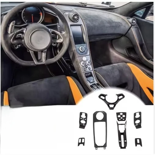 OEM Style Car Interior Center Console Panel Door Windows Cover Steering Wheel Dashboard Trims for Mclaren MP4 650S view 4