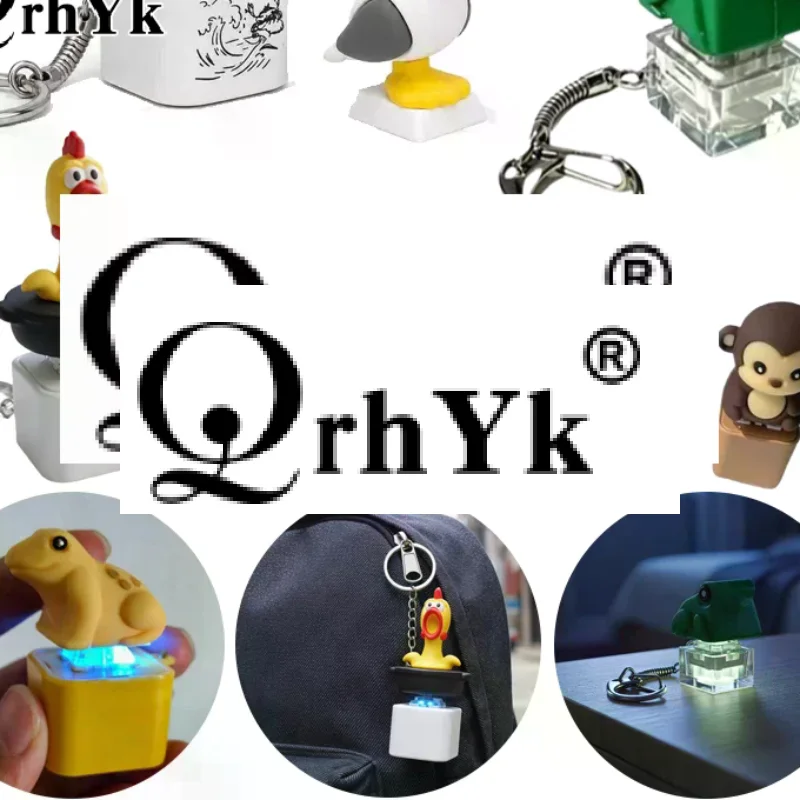 Little Cow Button Fidget Toy Keychain Funny Sound Lights Press Stress Relief Toys Clicker Relieves Bag Pendant Gift