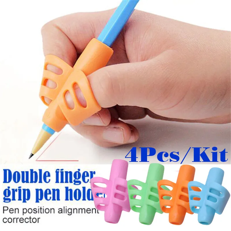 4Pcs Children Silicone Pen Holder Kid Learning Pen Aid Students Practise Writing Pencil Holder Grip Posture Correction Device