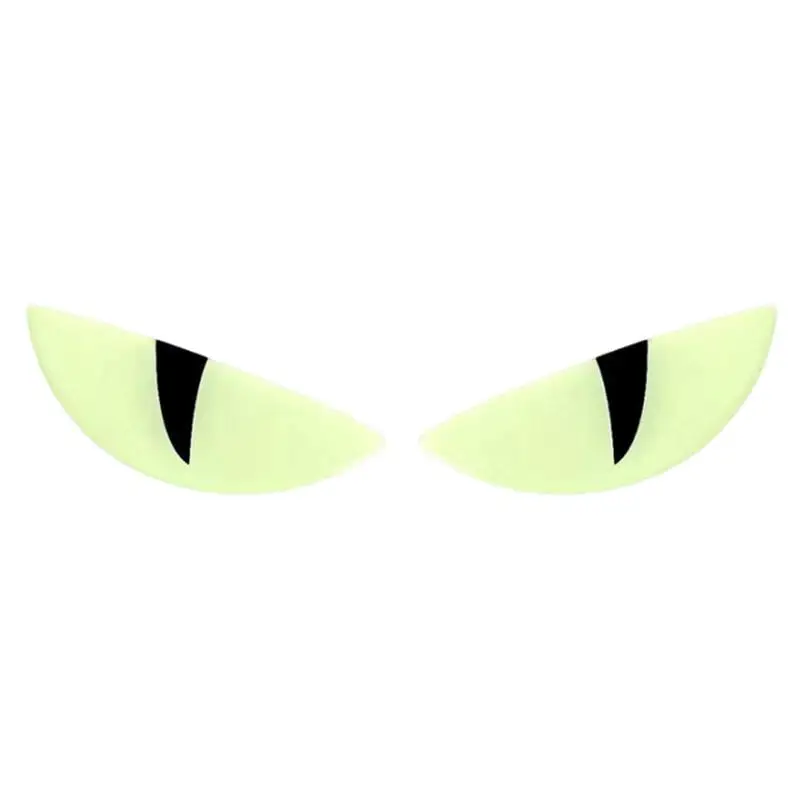 Universal Headlight Stickers Cat Eyes Angry Night Reflection Decor 3D Devil's Eye Luminous Car Stickers Night Glow Devil Eye