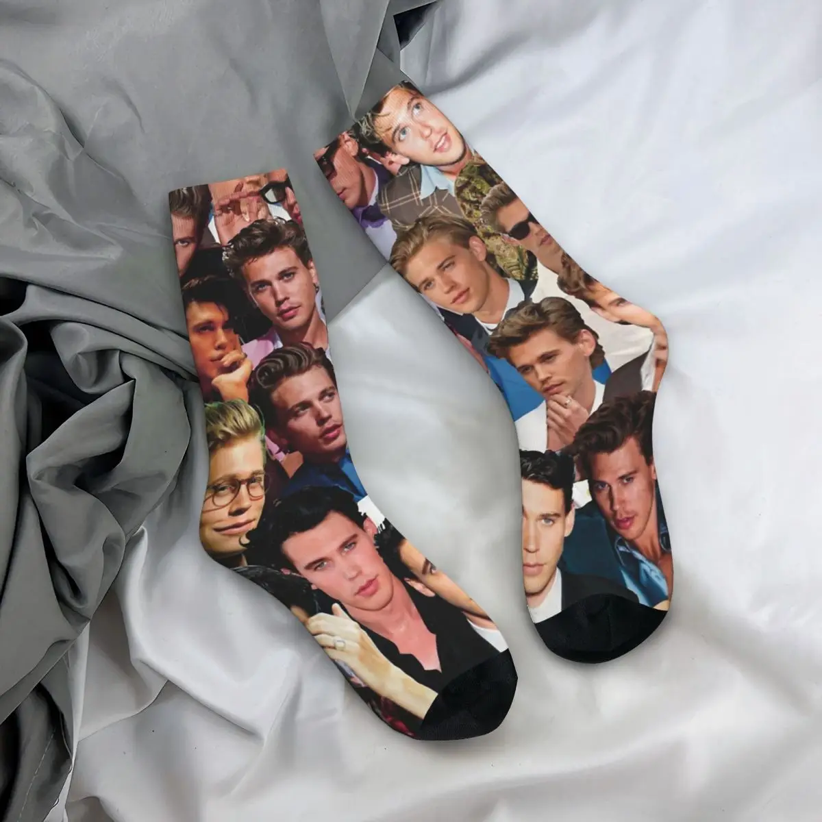 New Men's Socks Novelty Austin Butler Photo Collage Sock Polyester Sport Women's Socks Spring Summer Autumn Winter