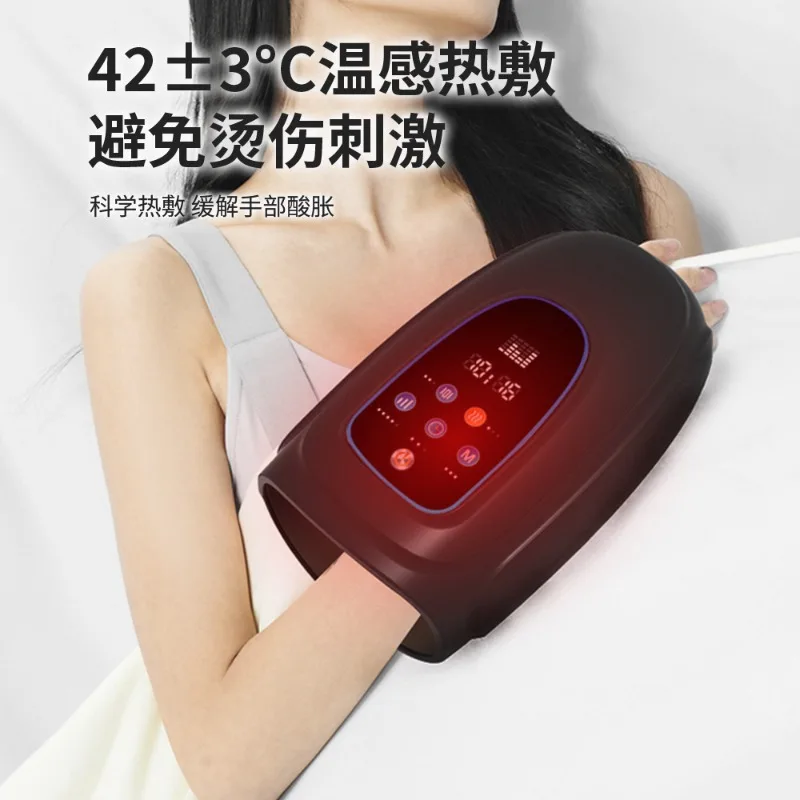 New electric hand massager portable finger palm wrist joint airbag pressing acupoint hot compress relieving hand warmer