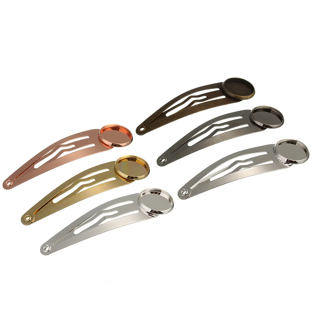 

10Pcs Creative Hair Accessories Barrette Clip Snap Hair Clip Chic Small Round Tray Design Premium Quality Hair Pin