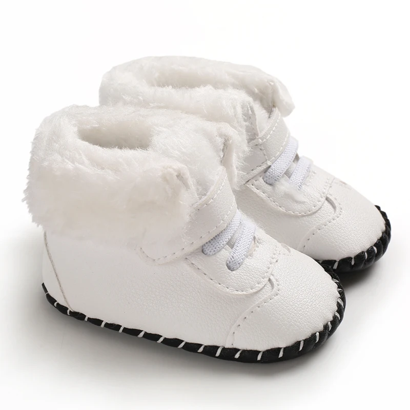 Baby Learning Walk Shoes, Color Block Warm Fleece Crib Booties, Adjustable Strap Neutral Toddler Pre Walking Shoes 0-1 Year