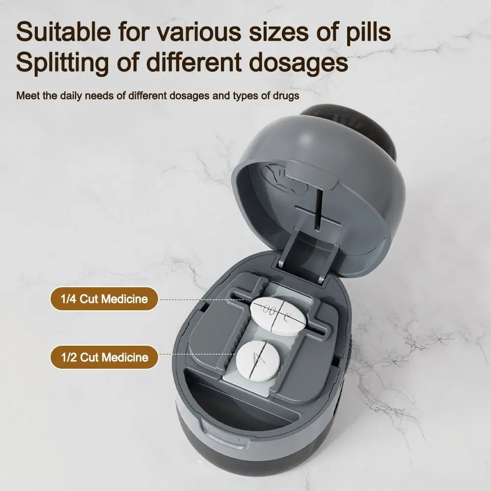 

Multifunctional Quartering Pill Cutter Dustproof Divider Organizer Pill Cutter Storage Box Medicine Pill Cutter