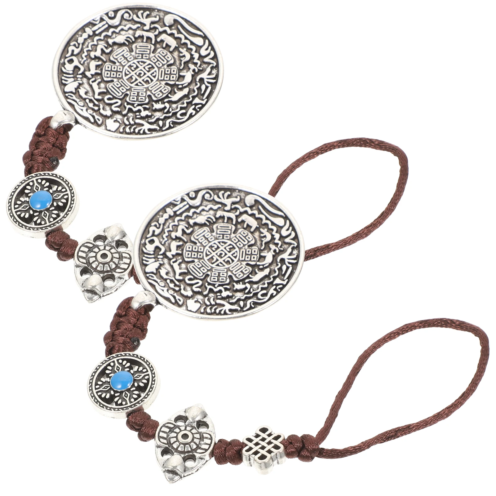 

2 Pcs Tibetan Waist Brand Sweater Chain Necklace Charms Decorative Brass Style Unique Alloy Retro