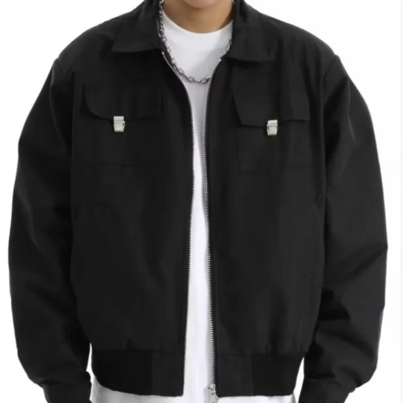 

Jackets Men Fashion New Korean Style Chic Spring All-match Streetwear Loose Casual Harajuku Simple Males Overcoats Popular Daily
