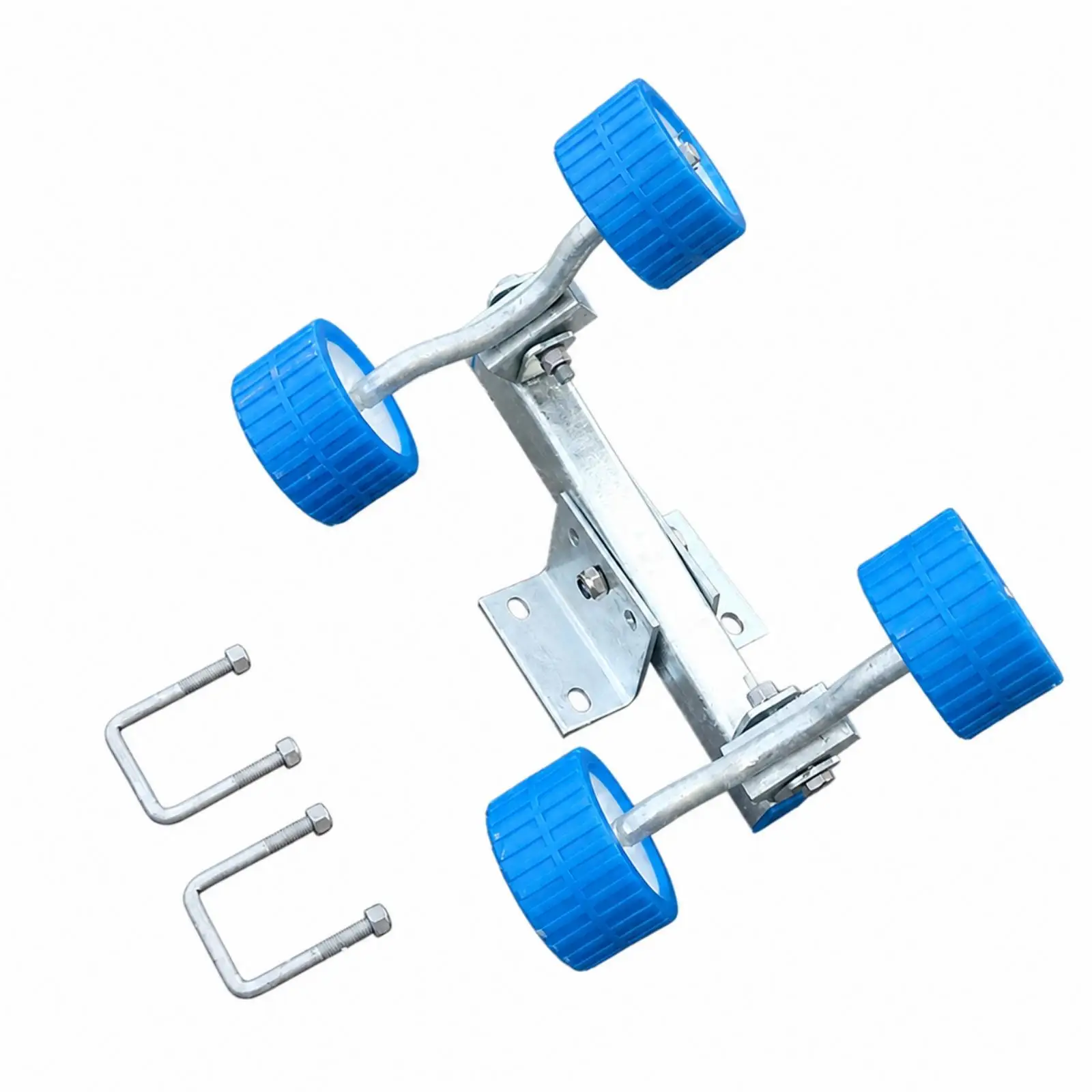 Boat Trailer Roller Assembly Galvanized Metal Frame Ribbed Rubber Hull Guide for Smooth Loading Launching Support