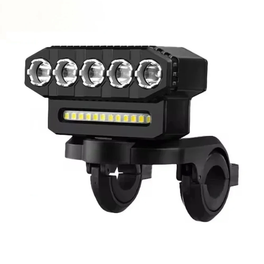 USB oplaadbare fietskoplamp 120 dB fietsen fietshoorn waterdicht 6 verlichtingsmodi fietsbel voorlicht eenvoudig te installeren