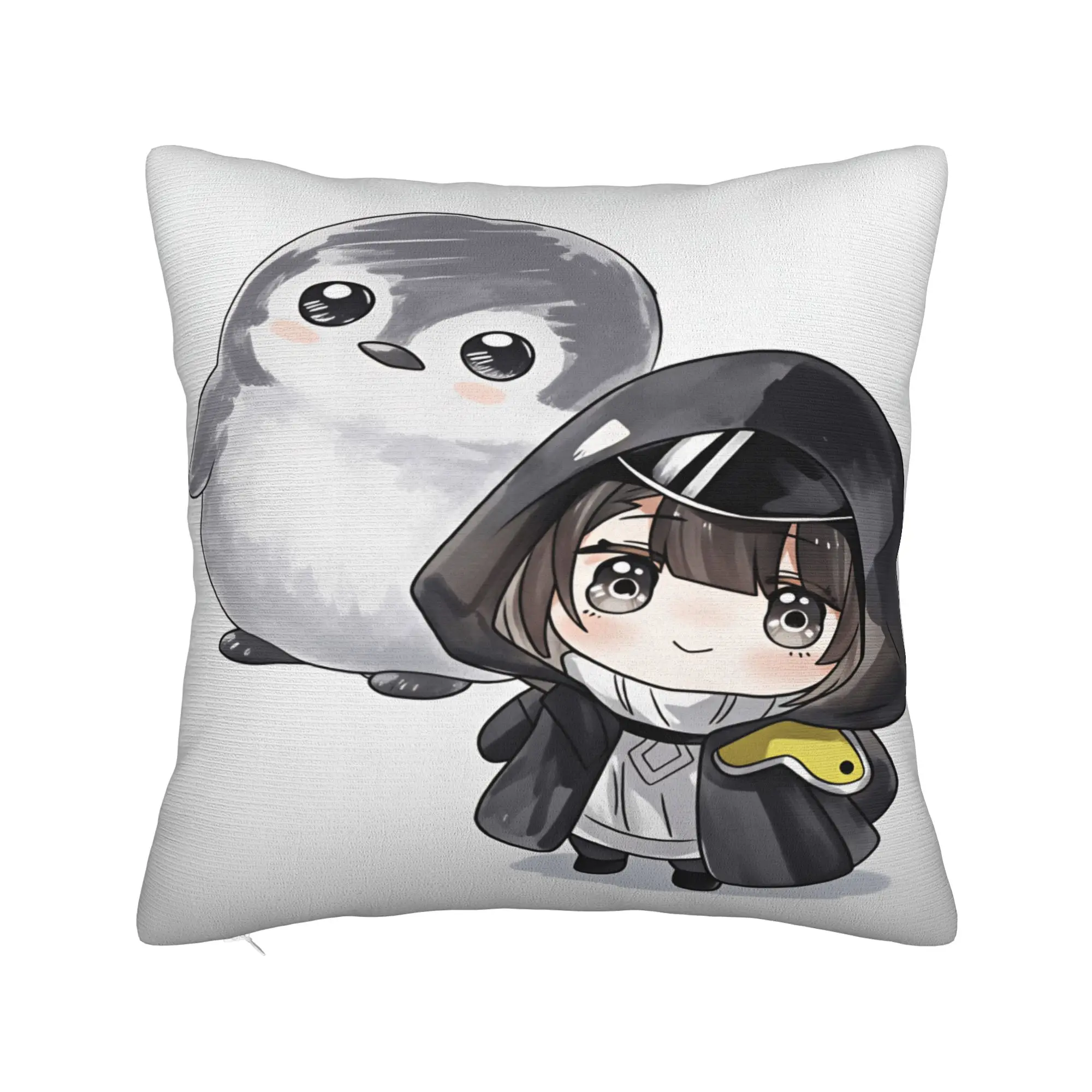 Gugugaga Penguin Arknights Endfield Pillow Case  Retro Trendy Pillow Cover Graphic Pillowcases For Chair Sofa Home Decor