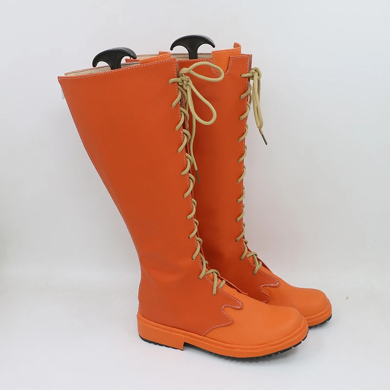 Chaussures de Cosplay Demon Slayer pour femmes, Kyojuro Rengoku, Kimetsu no Yaiba Rengoku Kyojuro, bottes de Cosplay, chaussures Orange