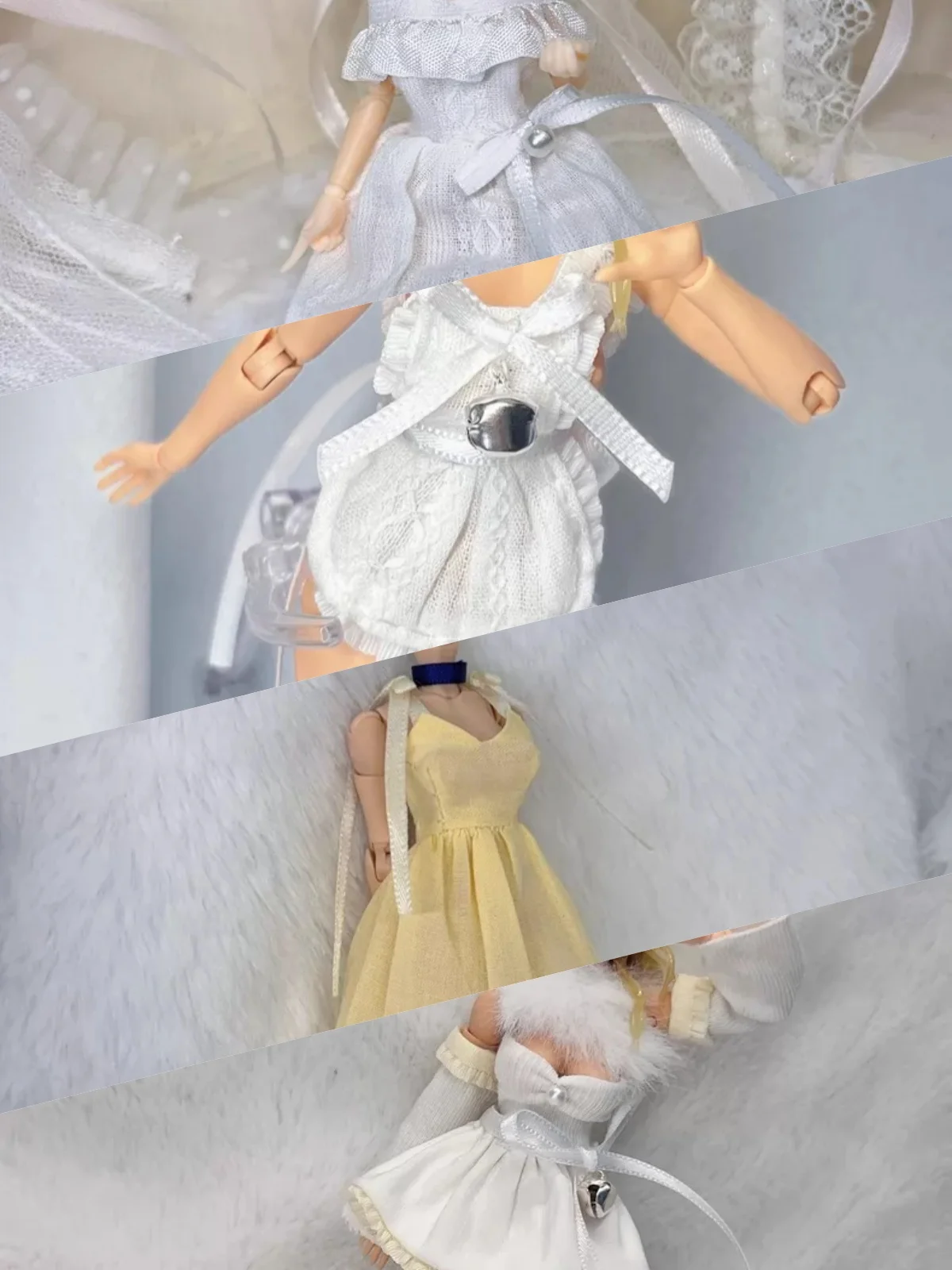 

【60days Made】1/12 Scale Female Soldier Clothing Accessory Maid Outfit Tiered Skirt Camisole Dress Suit Fit 6''Action Figure Toys