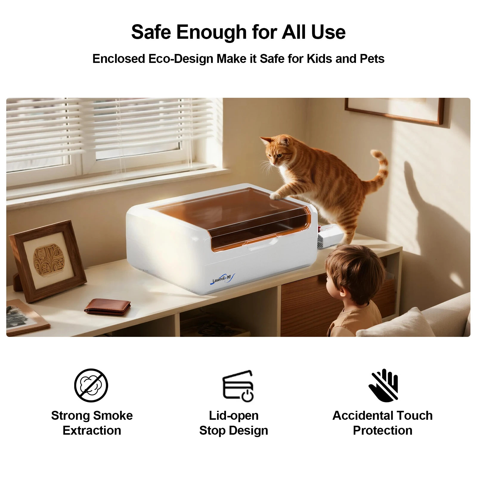 

Laservii M1s Laser Engraving Machine 12W/24W/IR-2W, WiFi/USB Supported High Precision DIY Engraver Kit for Wood Plastic Bamboo