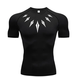 Anime Men's Compression Shirt Fitness Sport Running Tight Gym TShirts Athletic Workout Quick Dry Tops Tee Summer