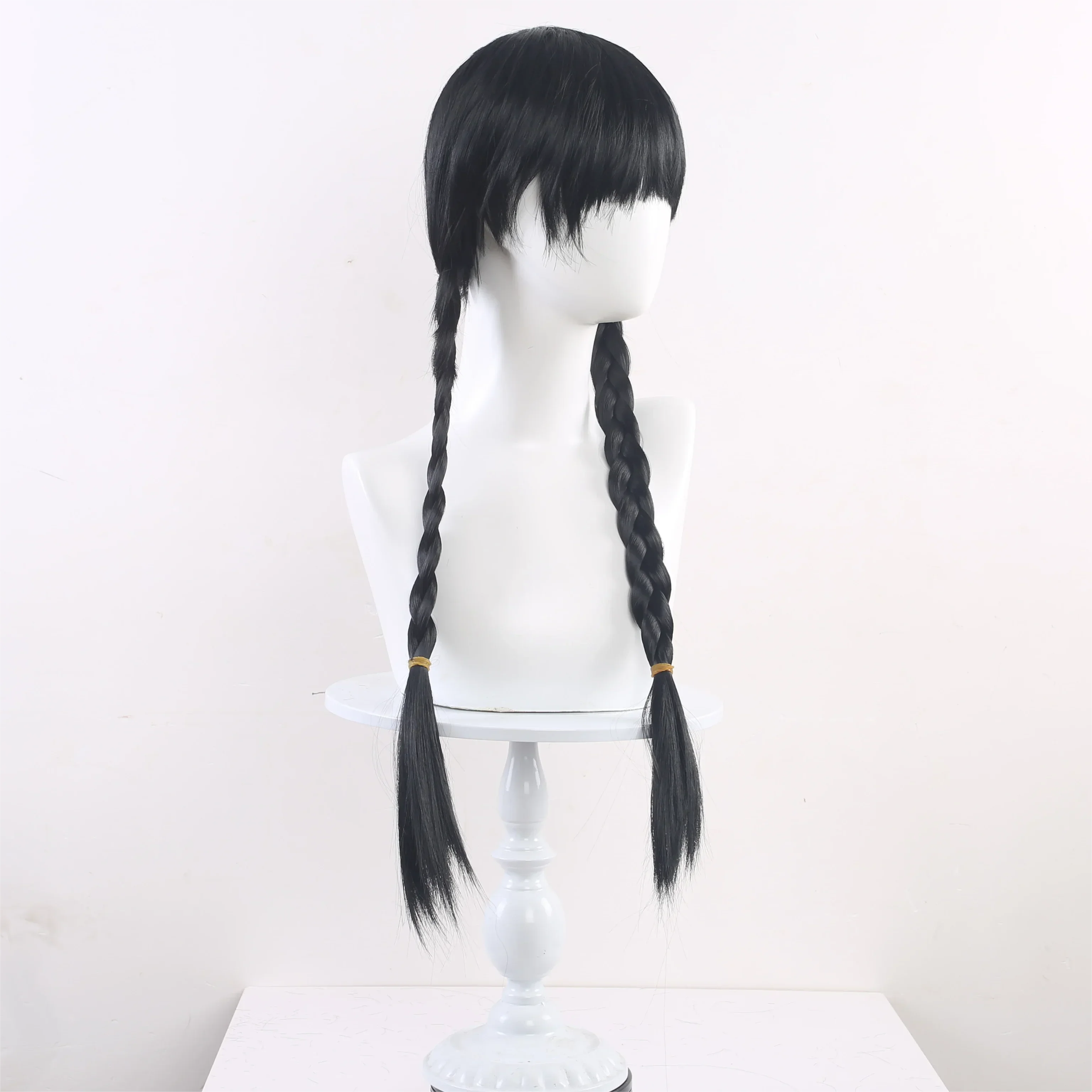 Wednesday Wig For Kids Halloween Wednesday Addams Black Braids Synthetic Hair Cosplay Wigs