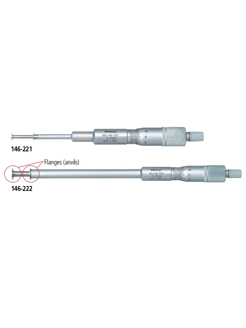 الأخدود Micrometer0-25-50-75mm146-122 121 123 124 146-221قياس العرض وعمق وموقع الأخدود ، داخل البئر