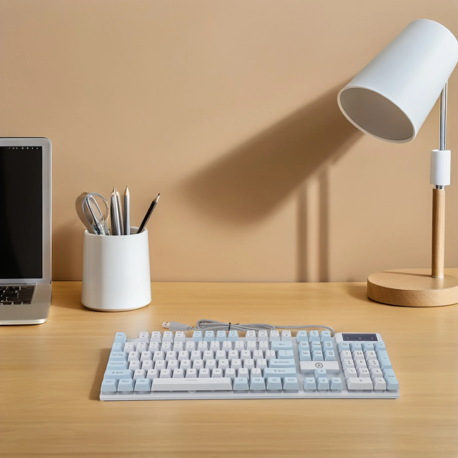 

104-клавишная механическая клавиатура с RGB-подсветкой, проводная игровая клавиатура, USB для ПК, ноутбука, ретро-дизайн пишущей машинки, мультимедийное управление