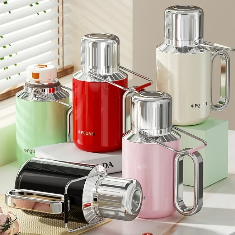 800/1000/1500ml Large Capacity Thermal Water Bottle with Bouncing Lid,Double-layer Stainless Steel Drinkware,Vacuum Thermos Cup