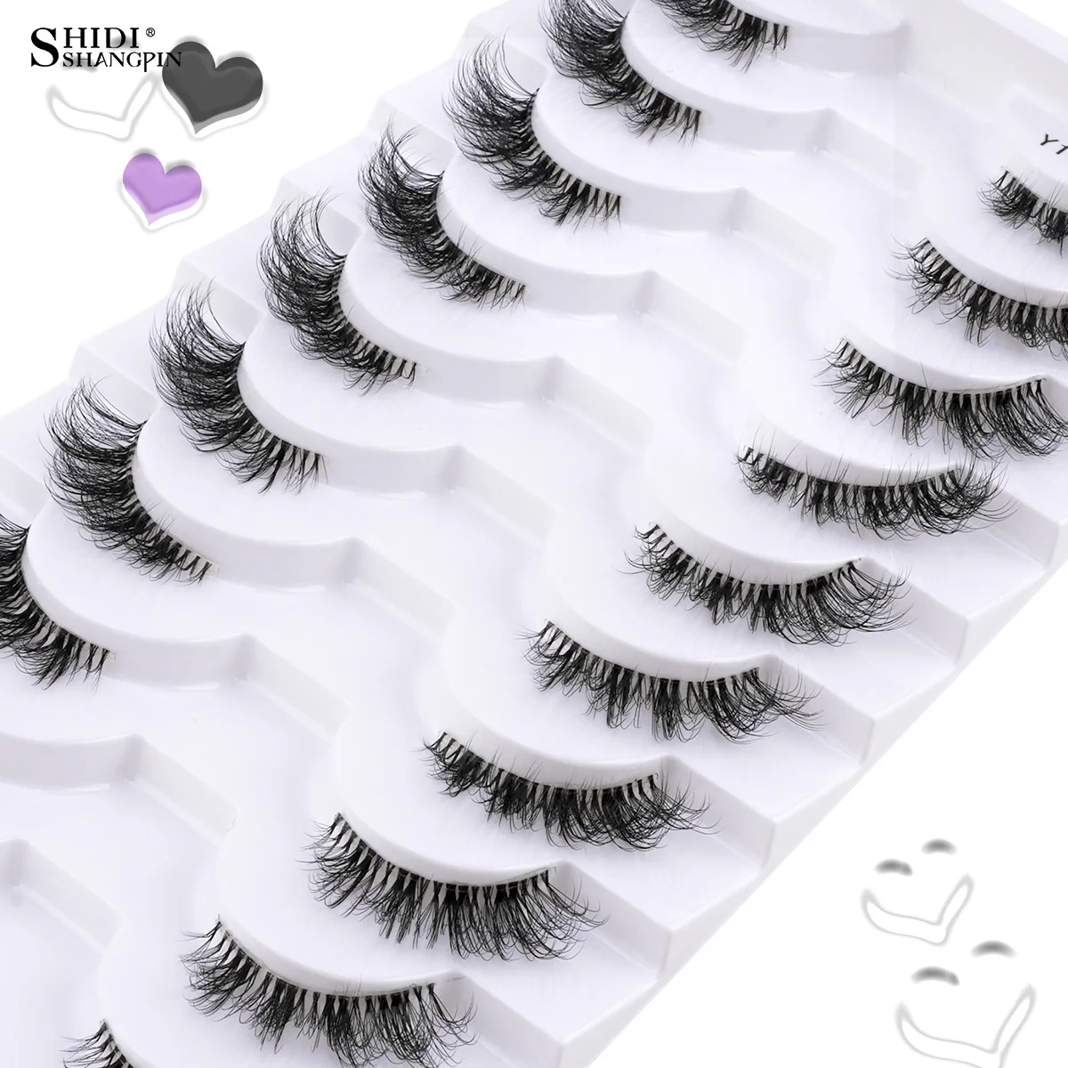 Neue Halbe Wimpern Falsche Wimpern 5/10 Paar 3D Nerz-Wimpern Natürliche Wimpernverlängerung Katzenaugen-Wimpern Make-up Faux Cils Fox Lash – Detail 7