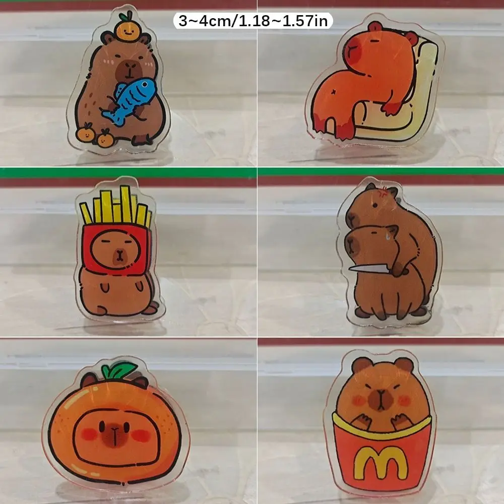 Multifunctional Acrylic PP Capybara Acrylic Clip Stationery Cartoon Photo Binder Clips Capybara Memo Holder