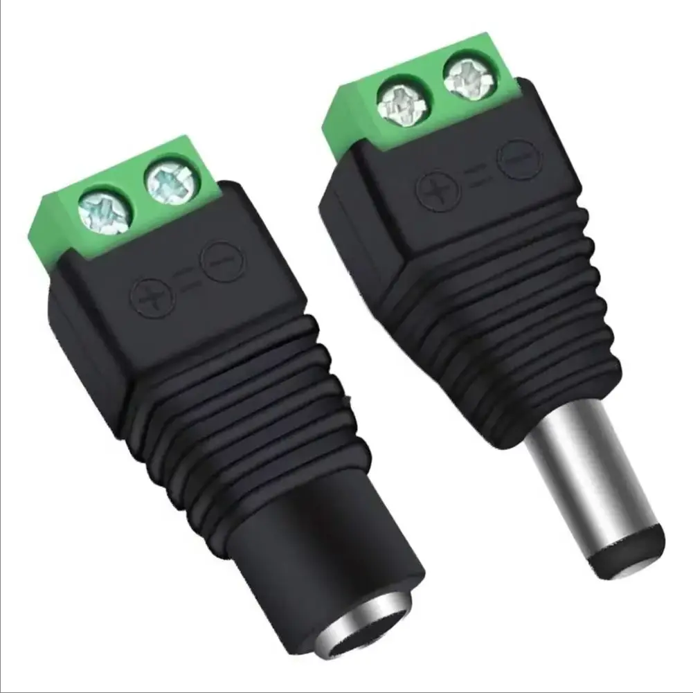 5/10pairs2.1 * 5.5mm power plug adapter DC 12V male and female connectors signal color LED strip CCTV camera socket connector