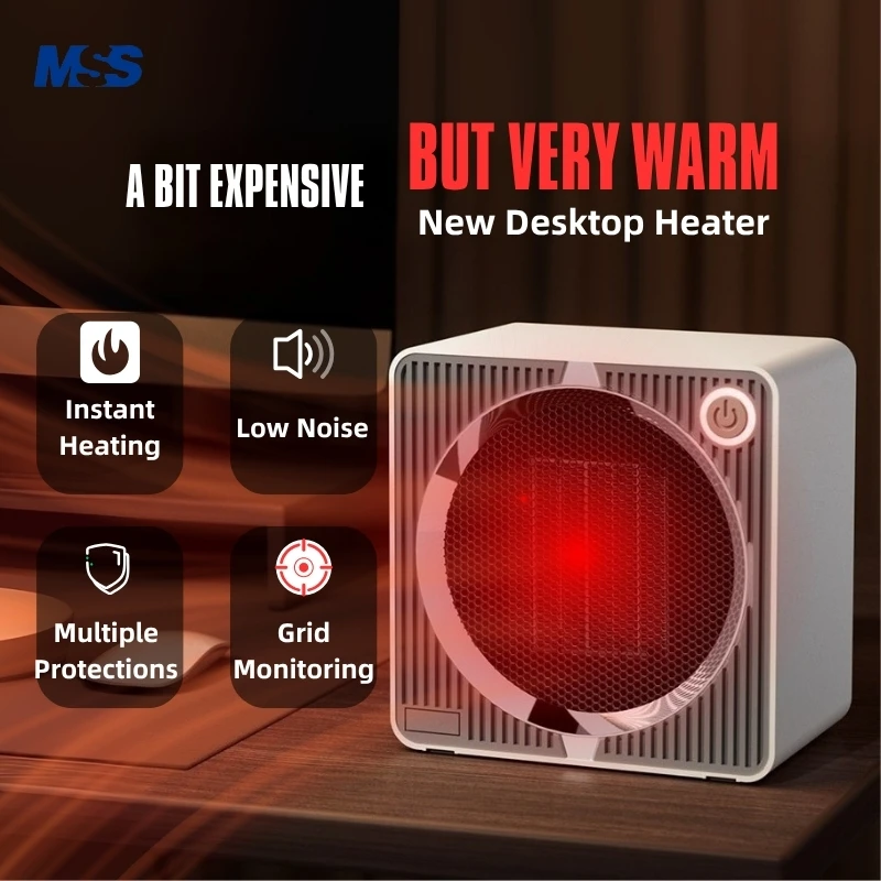 

Портативный электрический обогреватель MSS для домашнего стола - керамический нагрев PTC, интеллектуальный вентилятор теплого горячего воздуха, необходимый для зимы, вилка стандарта ЕС/США/Великобритании