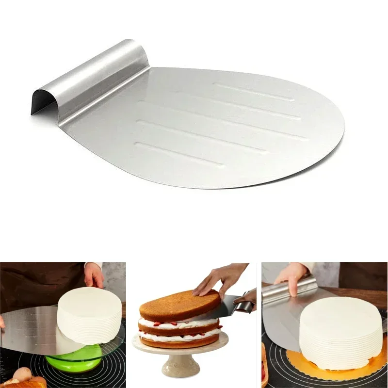 Stainless Steel Cake Transfer Tray Cake Serving Tool Pizza Bread Moving Plate  Cake Lifter Shovel Baking Tool Kitchen Scraper
