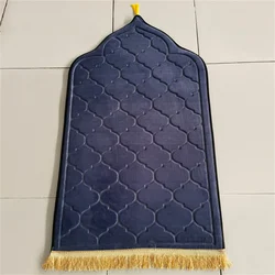 Flannel Prayer Mat for Muslim Ramadan Worship Kneel Embossing Floor Carpets Anti Slip Soft Portable Travel Prayer Rug Home Decor