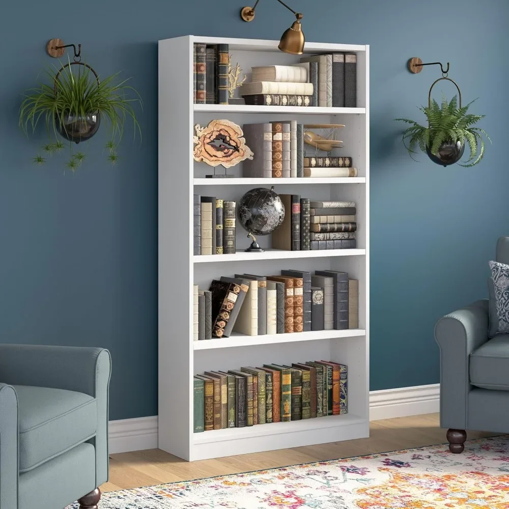 5 Shelf Bookcase in Pure