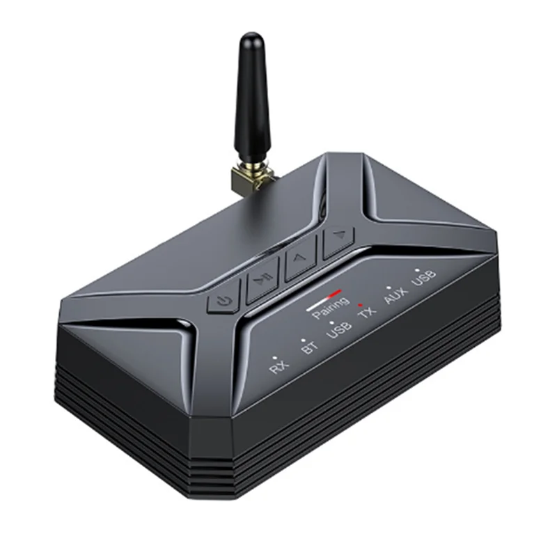 -محول صوت BOFF 3.5 مم AUX USB Bluetooth 5.0، وجهاز إرسال 40 مترًا، وتقنية لاسلكية عالية الدقة منخفضة الكمون