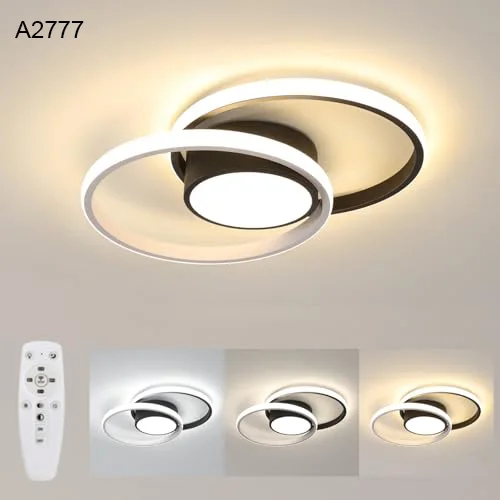 Dimbare LED-plafondlamp, 40W LED-plafondlamp 3000K/4500K/6500K, kroonluchter wit met afstandsbediening voor slaapkamer