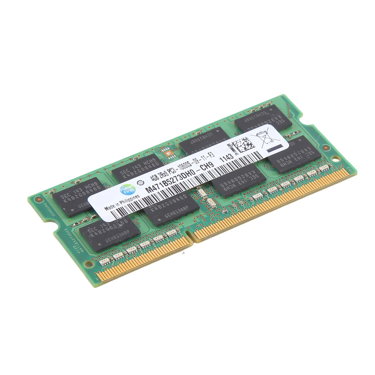 Memoria RAM para ordenador portátil DDR3 de 4GB, 1333Mhz, PC3 10600, 2RX8, 1,5 V, 16 IC, memoria SODIMM solo para Intel