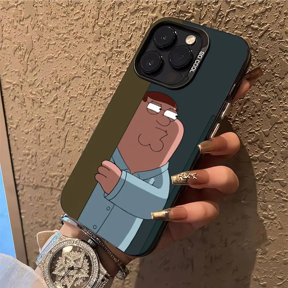 Милый чехол для телефона F-Family G-Guys для iPhone 17,16,15,14,13,12,X,8,Pro,Max,Plus,E,SE4,Air,Mini IMD, матовый черный