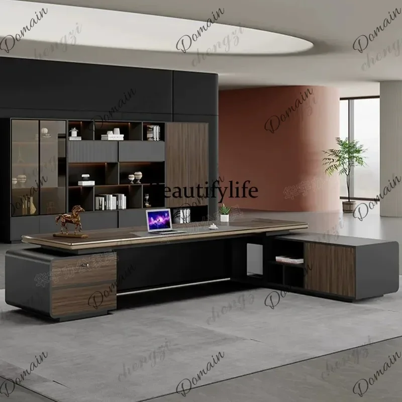 OHX Light luxury style boss desk high-end sense of high-end chairperson's office leadership desk simple and modern