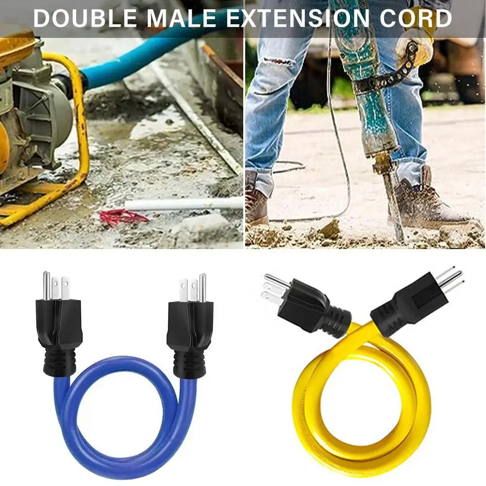 

3-контактный удлинитель «папа-папа», двойной штекер 5-15P, 12AWG, 125 В, штекер США, адаптер для генератора, шнур для переключателя передачи R2E9