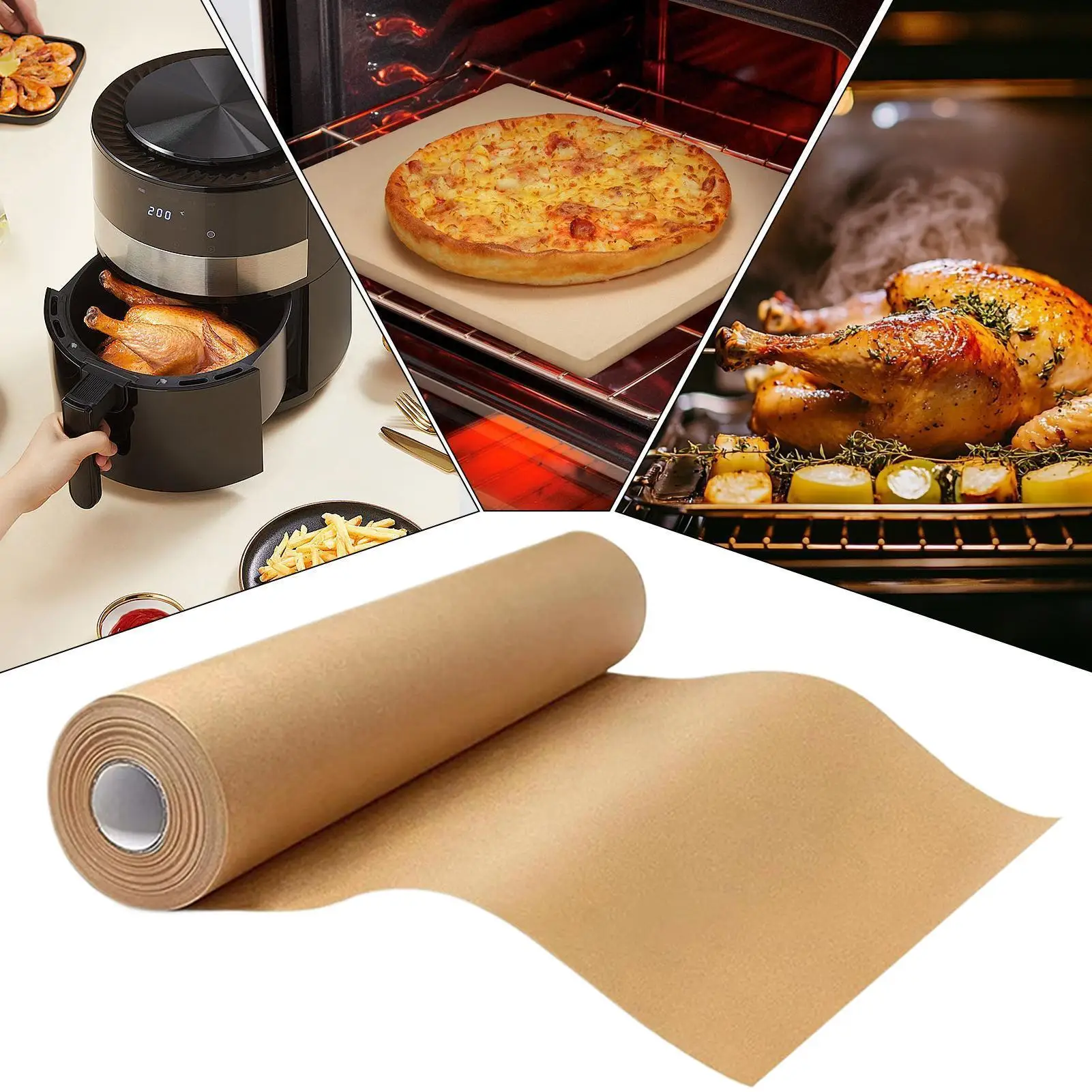 Unbleached Parchment Paper Food-Grade Double-Sided Air Fryer Accessories Air Fryer Oven Cooking Paper Liner For Oven Grilling