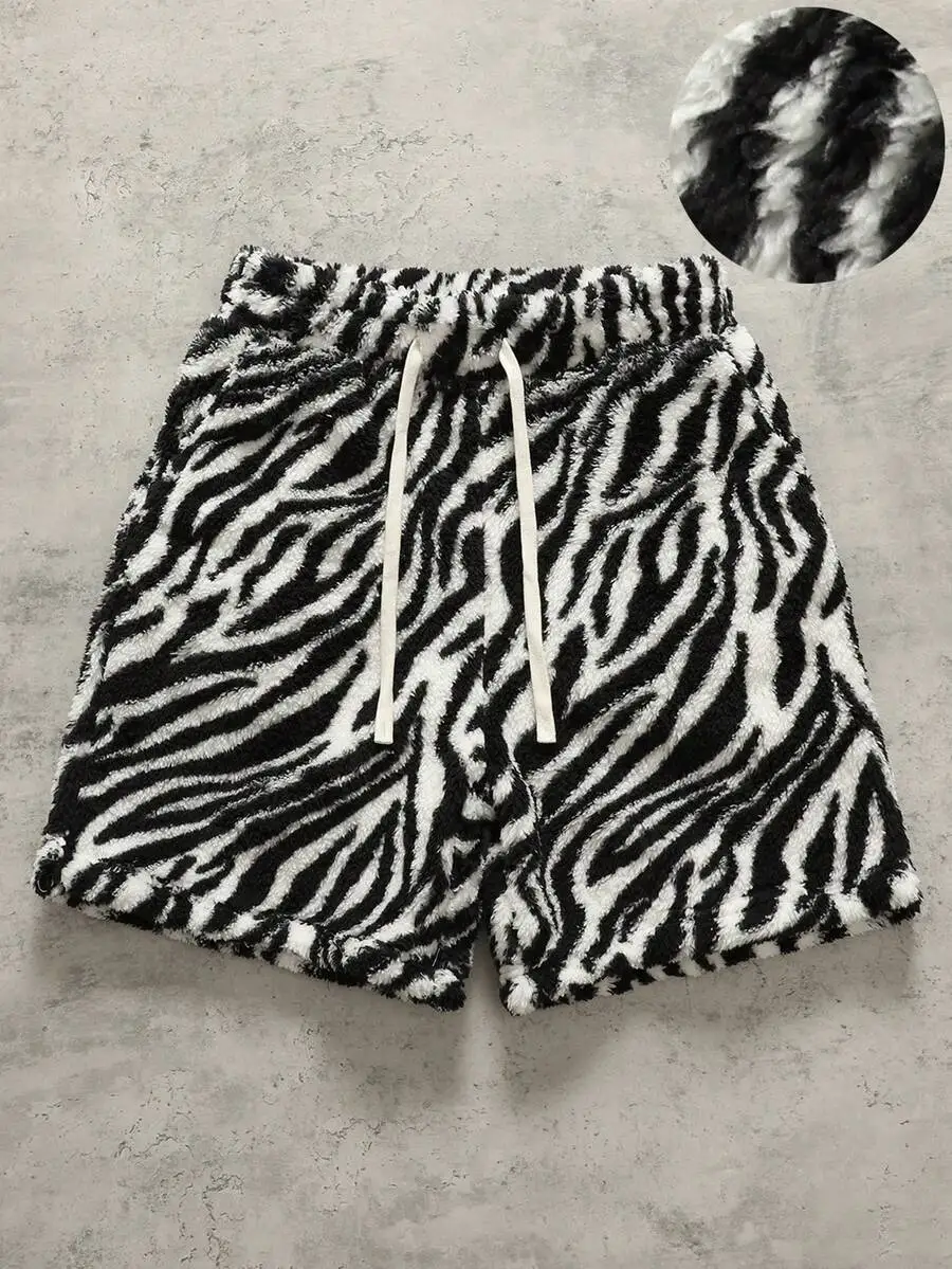 ROMWE MEN Street Life Spring/Summer Casual Men'S Drawstring Waist Sparkling Diamond Print Shorts
