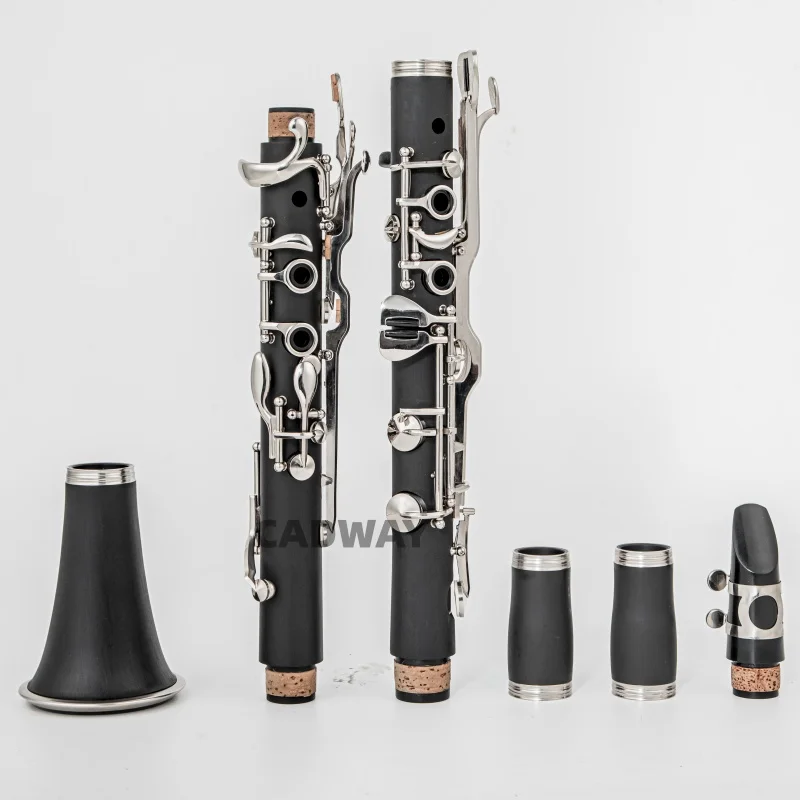 Clarinete con llave G, instrumento de viento de madera profesional de 18 llaves, clarinete de madera de baquelita con caja de ca