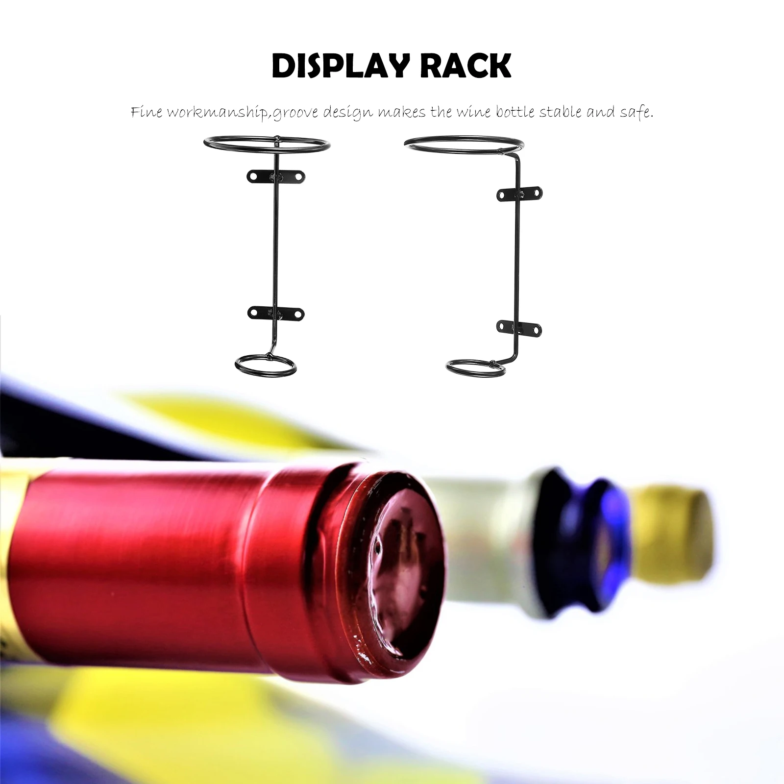 

6pcs Rack Iron Stand for Bottle Display Wall-mounted Sturdy Storage Red Holder Shelf Bar Kitchen