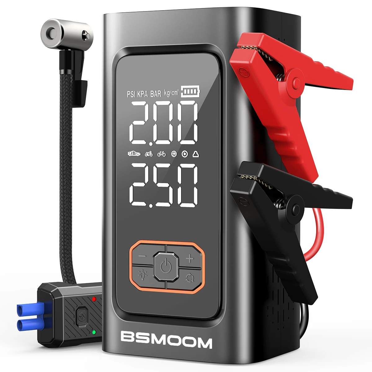 

Jump Starter with Air Compressor, Car Battery Charger Power Jump Box Start 12V Vehicles Portable Car Booster Jumper Pack