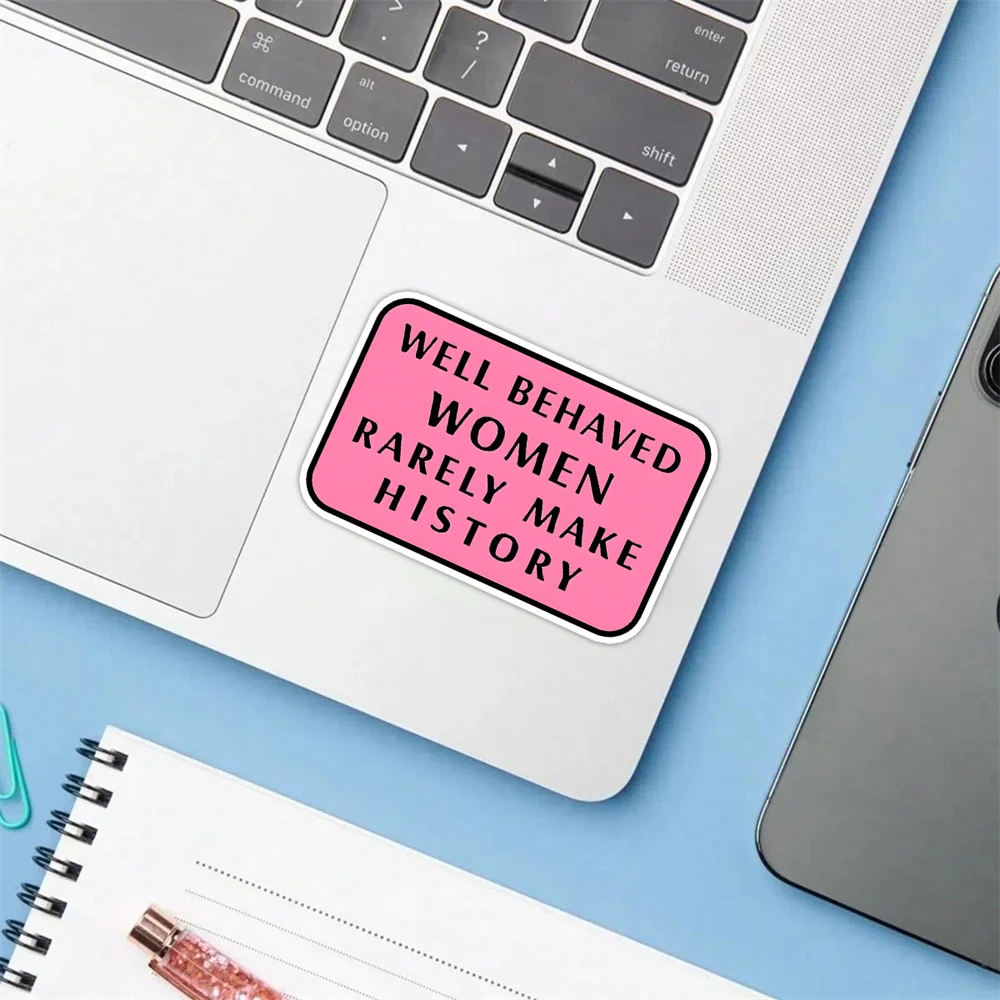 สติกเกอร์ตกแต่งลายคำคมสร้างแรงบันดาลใจ 10 ชิ้น สำหรับผู้หญิงที่มีพฤติกรรมดี ไม่บ่อยครั้งที่ทำประวัติศาสตร์  สำหรับติดบนแล็ปท็อป โทรศัพท์ ขวดน้ำ  งานศิลปะสร้างแรงบันดาลใจ