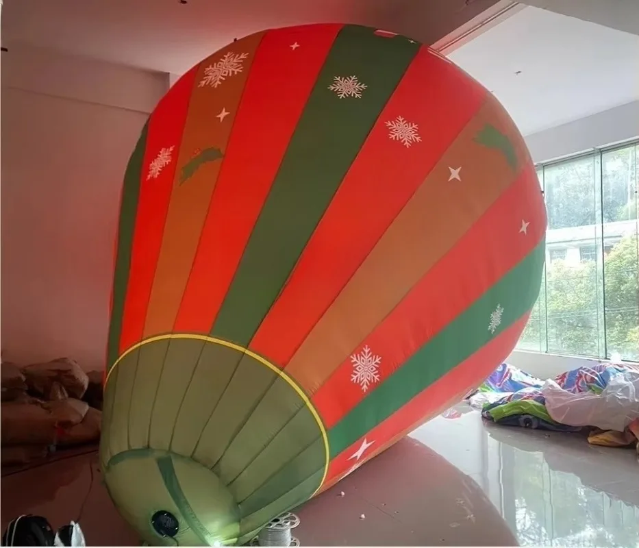Large colorful commercial inflatable hot air balloon Christmas decorations Holiday promotions Shopping mall advertising