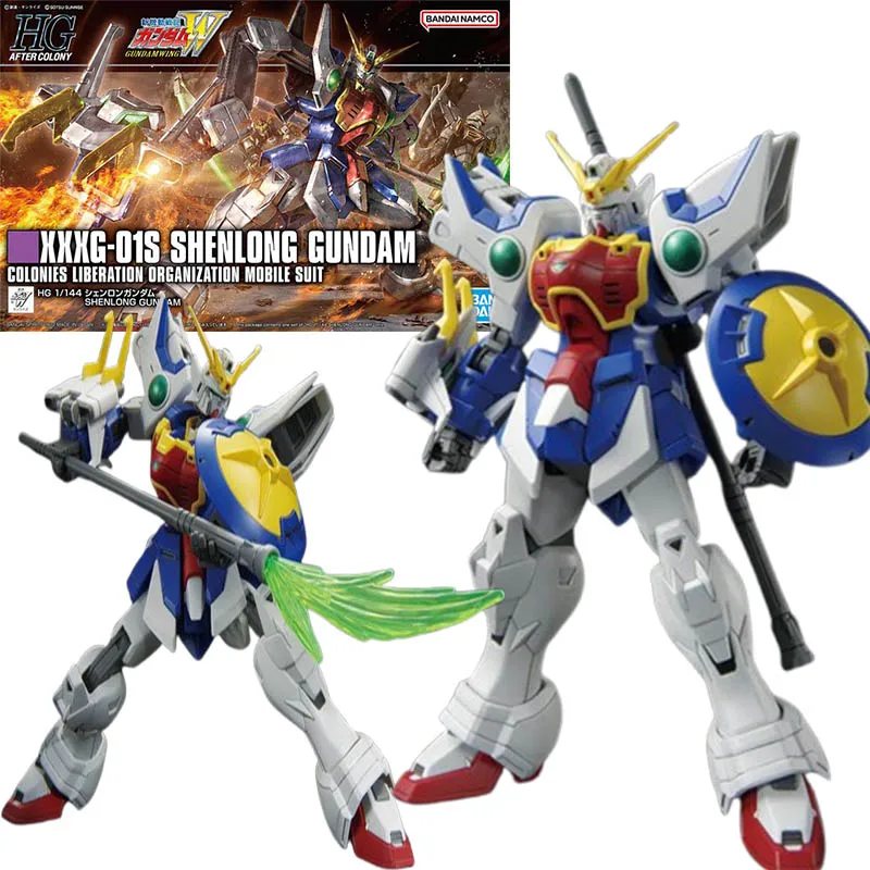 Bandai HG 1/144 XXXG-01S Shenlong Gundam Anime Action Figure - Hadiah Mainan Model Perakitan Koleksi Robot untuk Anak-anak