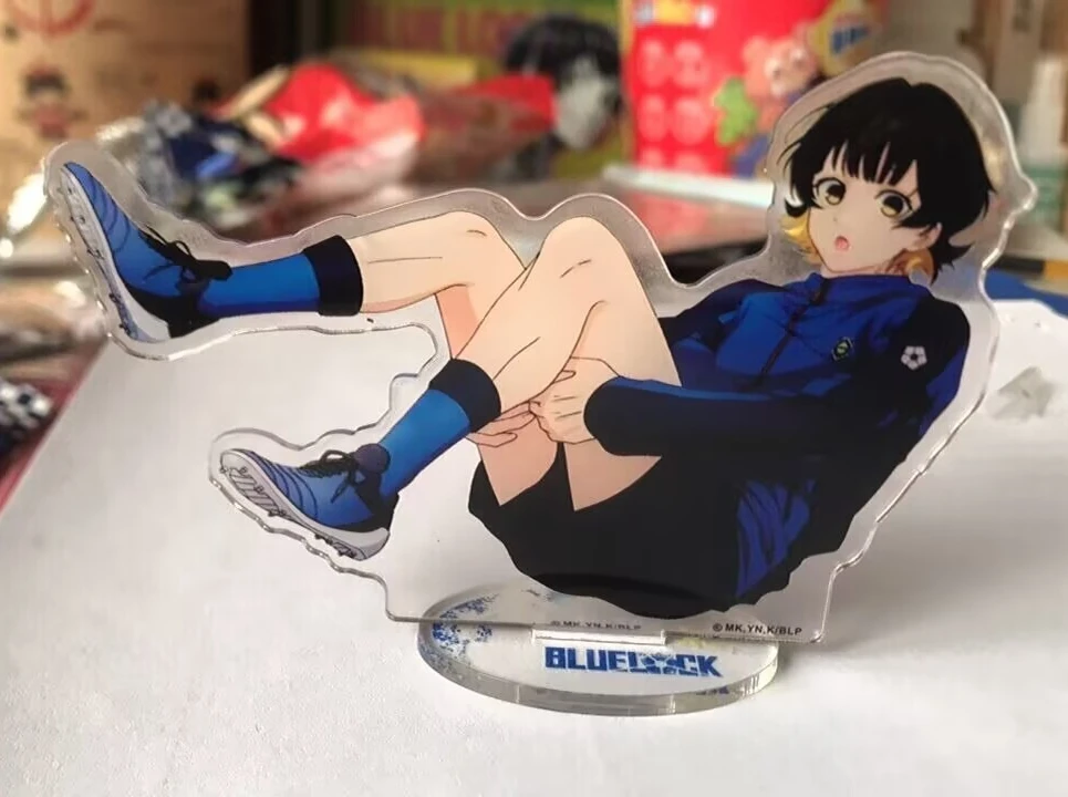 "السجن الأزرق" المصنوع من مروحة "Bee Joy Return" تحتوي على علامة قائمة لطيفة وبسيطة مع ساق معانقة على الطاولة قفل أزرق